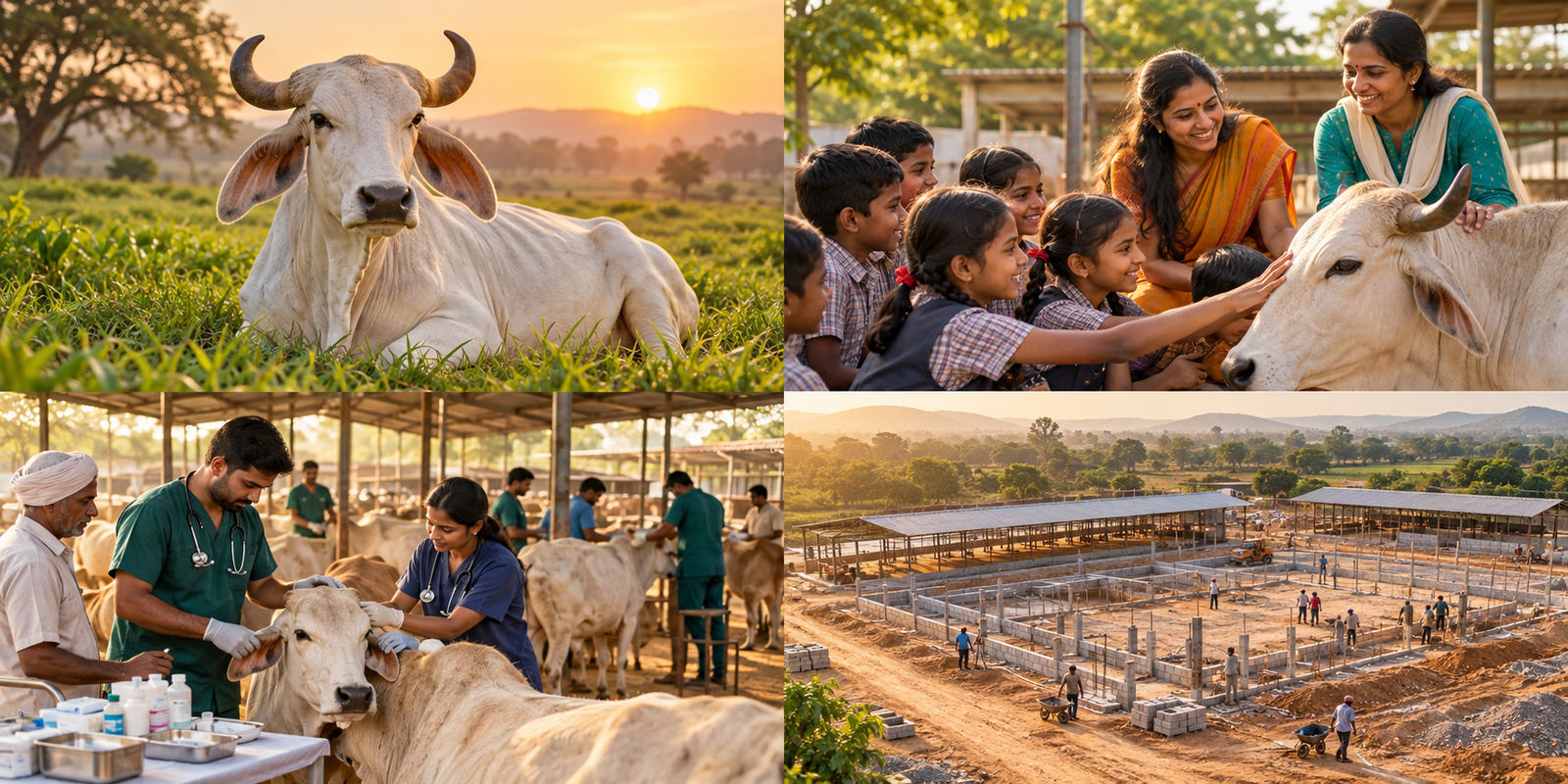 Children learning about compassionate cow welfare